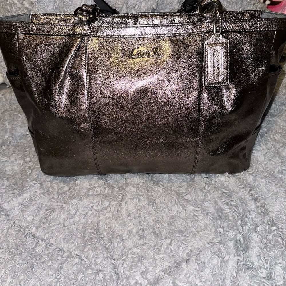 Coach Shimmering Black Tote